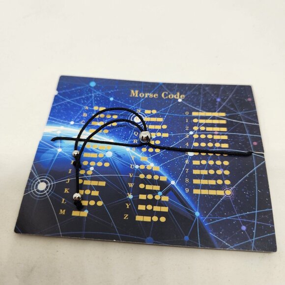 Tough As A Mother Bracelet Morse Code Silver Black Adjustable - Picture 2 of 3